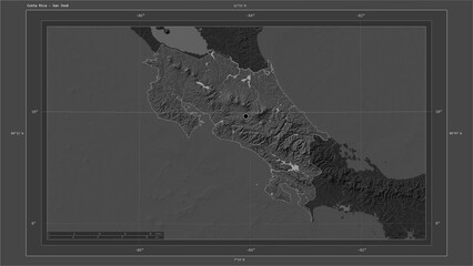 Costa Rica composition. Bilevel elevation map
