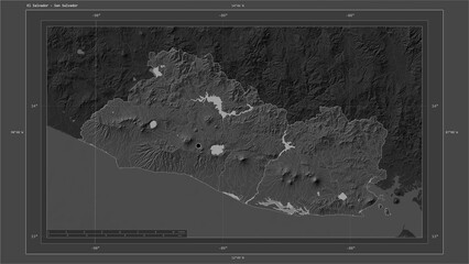 El Salvador composition. Bilevel elevation map