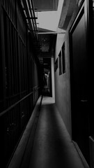 Eerie Empty dark alleyway 