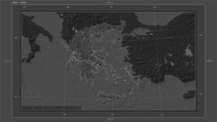 Greece composition. Bilevel elevation map