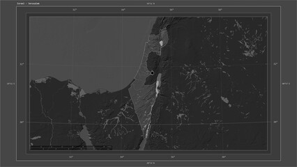 Israel composition. Bilevel elevation map