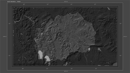 North Macedonia composition. Bilevel elevation map