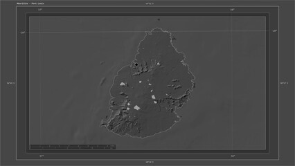Mauritius composition. Bilevel elevation map © zelwanka