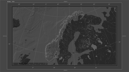 Norway composition. Bilevel elevation map