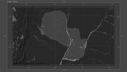 Paraguay composition. Bilevel elevation map
