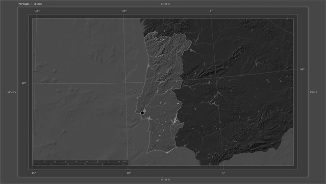 Portugal composition. Bilevel elevation map
