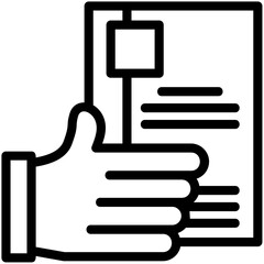Hand with Resume Icon