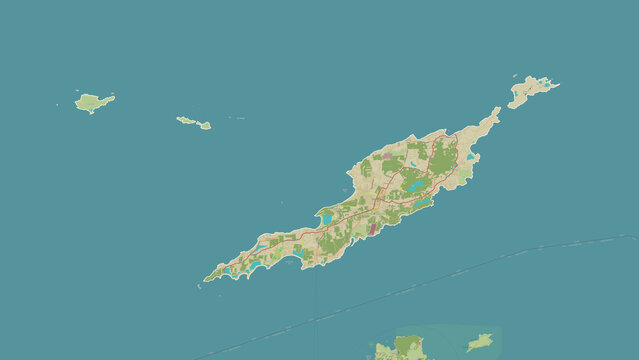 Anguilla outlined. OSM Topographic Humanitarian style map