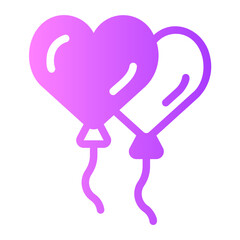 heart balloon gradient icon