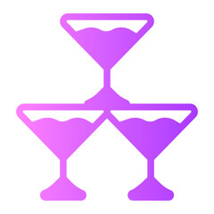 champagne glass gradient icon