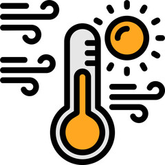 Sun with thermometer Icon