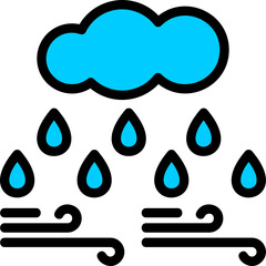 Cloud with raindrop Icon