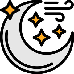 Moon with stars Icon