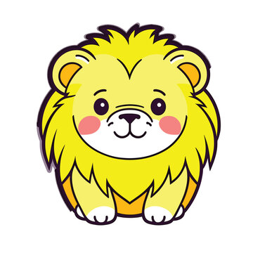 Cute Lion Cartoon Vector illustration.