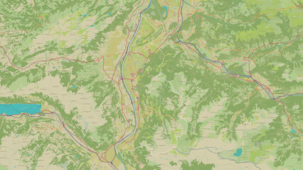 Fototapeta premium Liechtenstein outlined. OSM Topographic Humanitarian style map