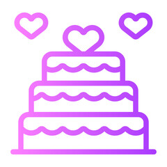 wedding cake gradient icon