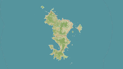 Mayotte outlined. OSM Topographic Humanitarian style map