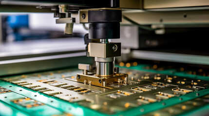 Industrial robots efficiently manufacturing microchips