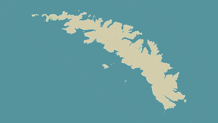 South Georgia - South Georgia and the South Sandwich Islands outlined. OSM Topographic Humanitarian style map © zelwanka