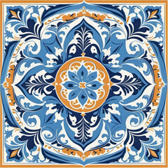 Fototapeta na wymiar Mediterranean ceramic tile patterns, Portuguese (Arabic) tile patterns, ceramic tile patterns for kitchen, bathroom,