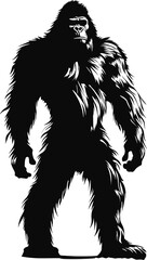 Bigfoot silhouette t shirt design. Vector illustration. AI generated illustration.