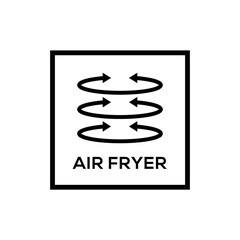 Simple Air Fryer Technology Badge Logo Design. Symbol line vector
