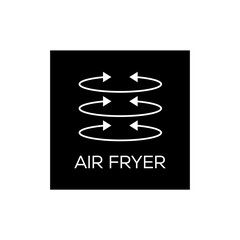 Simple Air Fryer Technology Badge Logo Design. Black symbol vector