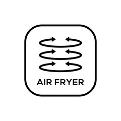 Simple Air Fryer Technology Badge Logo Design. Symbol line vector