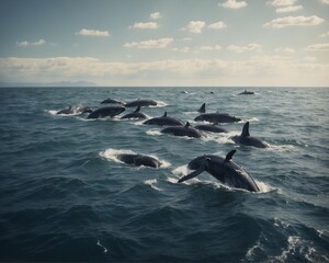 Fototapeta premium seagulls on the sea