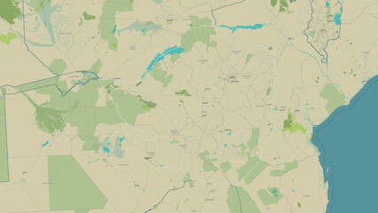 Zimbabwe outlined. OSM Topographic Humanitarian style map