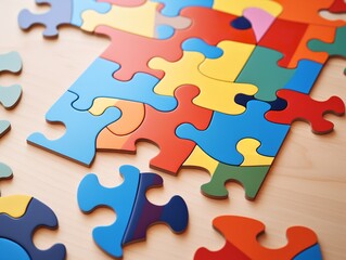 Fototapeta premium Engaging Custom Puzzle Mockup for Fun and Learning - AI Generated