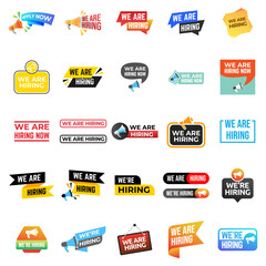 Fototapeta premium We are hiring or Join our team banners set collection. 