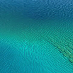 Fototapeta na wymiar Ocean surface on an island in California with gentle ripples on the surface and refraction of light, clear water, stones at the bottom of the sea, clean environment concept,