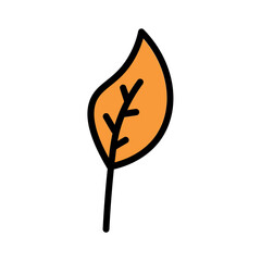 Fall Green Leaf Filled Outline Icon