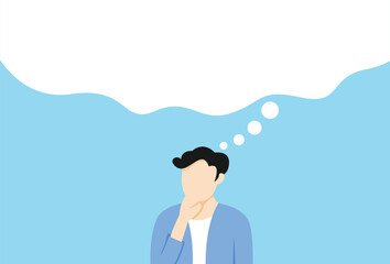flat vector illustration. a man are discussing issues, thinking vector illustration