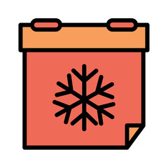 Calendar Clod Winter Filled Outline Icon