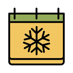 Calendar Snow Winter Filled Outline Icon