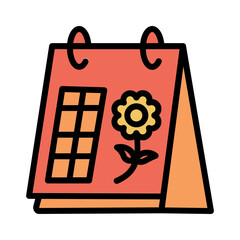 Flower Date Month Filled Outline Icon