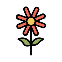 Flower Season Spring Filled Outline Icon