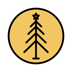 Greeting Line Tree Filled Outline Icon