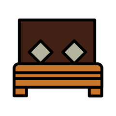 Bed Hotel Sleep Filled Outline Icon