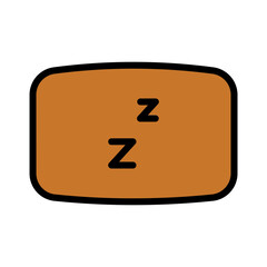Bed Pillow Sleep Filled Outline Icon