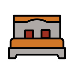Bed Room Sleep Filled Outline Icon