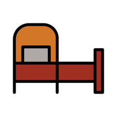 Bed Room Sleep Filled Outline Icon