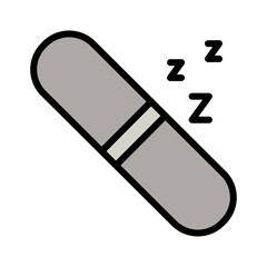 Night Resting Sleep Filled Outline Icon