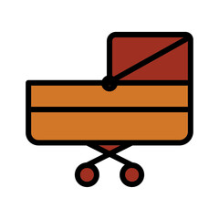 Baby Sleep Stroller Filled Outline Icon