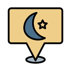 Moon Star Full Filled Outline Icon