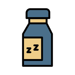 Fototapeta premium Pills Jar Tablet Filled Outline Icon