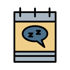 Sleep Time Pills Filled Outline Icon