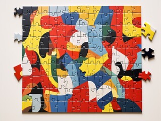 Naklejka premium Engaging Custom Puzzle Mockup for Fun and Learning - AI Generated